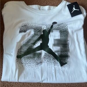 Jordan White and Green Short Sleeve Tee